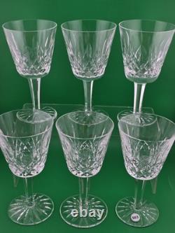 Set Of 6 Vintage Waterford Kylemore Crystal Claret Wine Glasses, 6 in high. VG