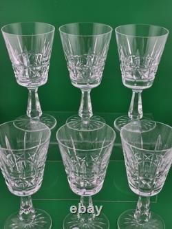 Set Of 6 Vintage Waterford Kylemore Crystal Claret Wine Glasses, 6 in high. VG