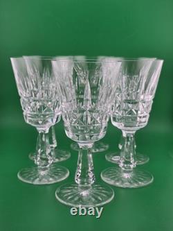 Set Of 6 Vintage Waterford Kylemore Crystal Claret Wine Glasses, 6 in high. VG