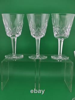 Set Of 6 Vintage Waterford Kylemore Crystal Claret Wine Glasses, 6 in high. VG