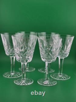 Set Of 6 Vintage Waterford Kylemore Crystal Claret Wine Glasses, 6 in high. VG