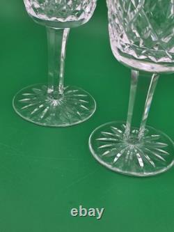 Set Of 6 Vintage Waterford Kylemore Crystal Claret Wine Glasses, 6 in high. VG