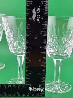 Set Of 6 Vintage Waterford Kylemore Crystal Claret Wine Glasses, 6 in high. VG