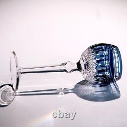 Set Of 7 Colors Vintage Style Crystal Hock Wine Glass Hand Cut To Clear Goblets
