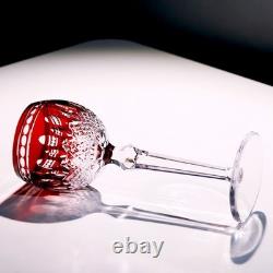 Set Of 7 Colors Vintage Style Crystal Hock Wine Glass Hand Cut To Clear Goblets