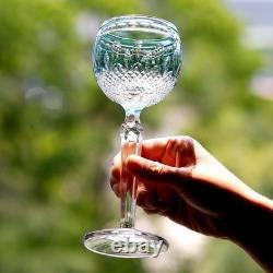 Set Of 7 Colors Vintage Style Crystal Hock Wine Glass Hand Cut To Clear Goblets