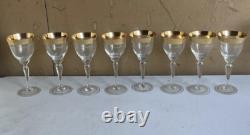 Set Of 8 Dorothy Thorpe Golden Band Wine Champagne Glass 6.7/8