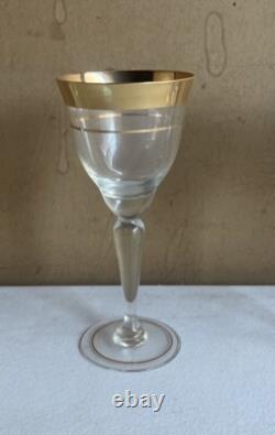 Set Of 8 Dorothy Thorpe Golden Band Wine Champagne Glass 6.7/8