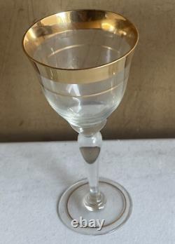 Set Of 8 Dorothy Thorpe Golden Band Wine Champagne Glass 6.7/8