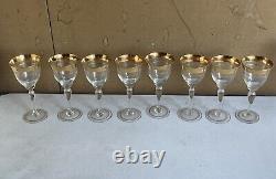 Set Of 8 Dorothy Thorpe Golden Band Wine Champagne Glass 6.7/8