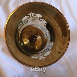 Set Of 8 Vintage Bohemian Gilded and enameled Glass Wine Goblets
