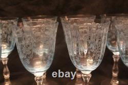 Set Of 8 Vintage Fostoria Navarre Blue Wine Goblets 6 1/2