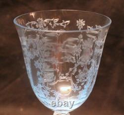 Set Of 8 Vintage Fostoria Navarre Blue Wine Goblets 6 1/2