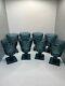 Set Of 8 Vintage Indiana Glass Colony Park Lane Blue Teal Wine Water Goblet
