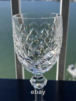Set Of 8 Vtg Waterford Crystal Powerscourt White Wine Glasses 6 3/8 Ireland