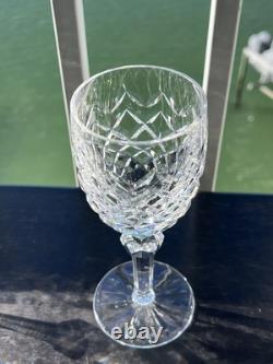 Set Of 8 Vtg Waterford Crystal Powerscourt White Wine Glasses 6 3/8 Ireland