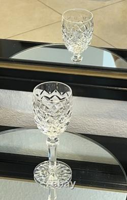 Set Of 8 Vtg Waterford Crystal Powerscourt White Wine Glasses 6 3/8 Ireland