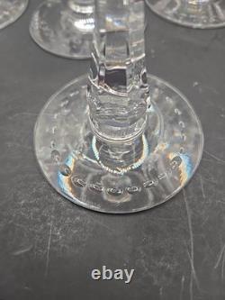 Set Of 9 Vintage Etched Crystal Wine Glasses Wheat Harvest Pattern Mid Century