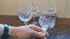 Set Of Four Fine Cut Lead Crystal White Wine Glasses