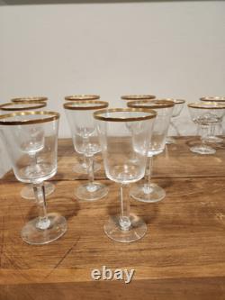 Set Of Vintage Lenox Eternal Gold Rimmed Crystal Glasses