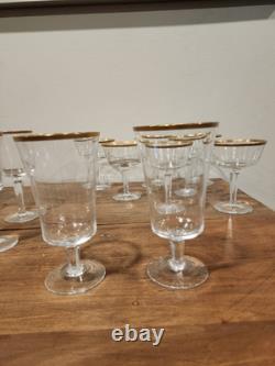 Set Of Vintage Lenox Eternal Gold Rimmed Crystal Glasses