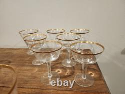 Set Of Vintage Lenox Eternal Gold Rimmed Crystal Glasses