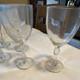 Set Vintage Wine Glasses withPaneled Design & Ribbed Stem Decorative Btm