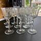 Set of 10 Vintage Cut Crystal Wine Goblets, Ribbon Bow Etched Pattern