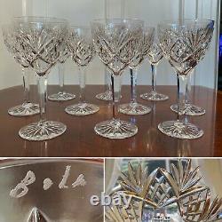 Set of 10 Vintage KOSTA BODA Helga Pattern 6 oz Crystal Wine Glasses Goblets 7in