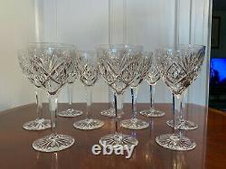 Set of 10 Vintage KOSTA BODA Helga Pattern 6 oz Crystal Wine Glasses Goblets 7in
