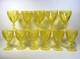 Set of 11 Vintage Cristal d'Arques Folies Rambouillet Yellow Wine Glasses