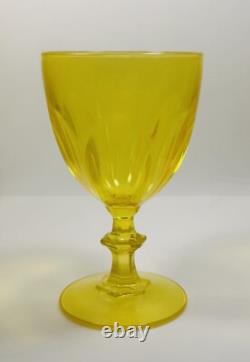 Set of 11 Vintage Cristal d'Arques Folies Rambouillet Yellow Wine Glasses