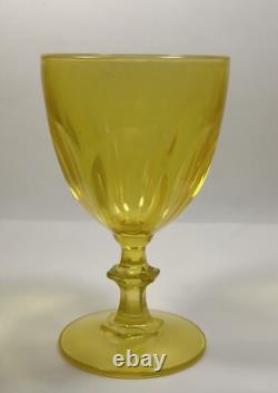 Set of 11 Vintage Cristal d'Arques Folies Rambouillet Yellow Wine Glasses