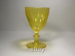 Set of 11 Vintage Cristal d'Arques Folies Rambouillet Yellow Wine Glasses