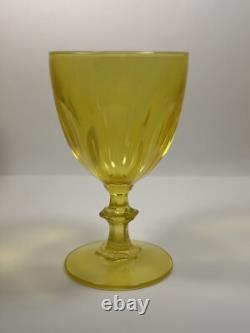 Set of 11 Vintage Cristal d'Arques Folies Rambouillet Yellow Wine Glasses