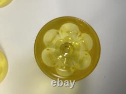 Set of 11 Vintage Cristal d'Arques Folies Rambouillet Yellow Wine Glasses
