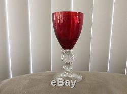 Set of 11 Vintage Morgantown Crystal GOLF BALL Ruby Sherry Wine Glass 4 3/4
