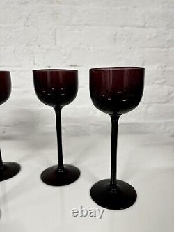 Set of 12 Mid-Century Vintage Carlo Moretti Amethyst Purple Wine Glasses-Murano