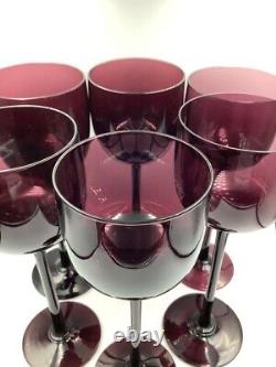 Set of 12 Mid-Century Vintage Carlo Moretti Amethyst Purple Wine Glasses-Murano