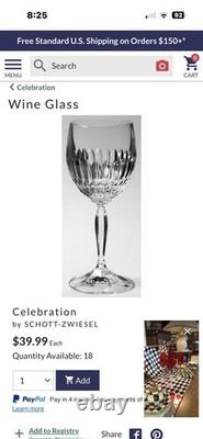 Set of 12 Schott-Zwiesel Celebration Crystal Red Wine Glasses