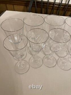 Set of 12 Vintage Gorham Laurin Platinum Wine Glasses and Water Goblets