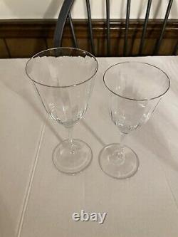 Set of 12 Vintage Gorham Laurin Platinum Wine Glasses and Water Goblets