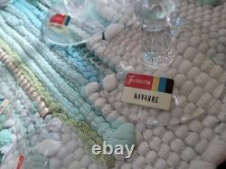 Set of 12 vtg Fostoria Navarre Azure Claret Wine Glasses 7 5/8tall