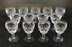 Set of 13 c1925 Hawkes Donisel Cut Blown Glass Footed Iced Tea or Claret Glasses