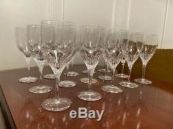 Set of 15 Vintage ATLANTIS CRYSTAL Sonnet 10 oz Water Wine Glasses Goblets 7.25