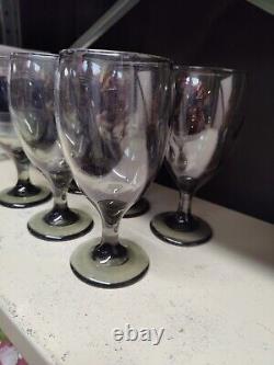 Set of 15 Vintage Classic Smoke Large Wine Glass Goblets