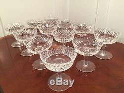 Set of 15 Vintage WATERFORD CRYSTAL Alana Champagne Wine Sherbet Glasses
