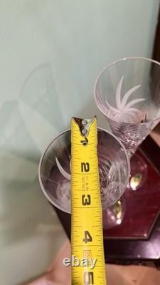 Set of 2 Honour Crystal Slovakia Hand Cut Crystal Champagne Flutes 11 Vintage