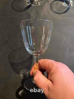 Set of 3 Beautiful Vintage Lalique France Crystal White Wine Glasses Signed