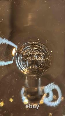Set of 3 Beautiful Vintage Lalique France Crystal White Wine Glasses Signed